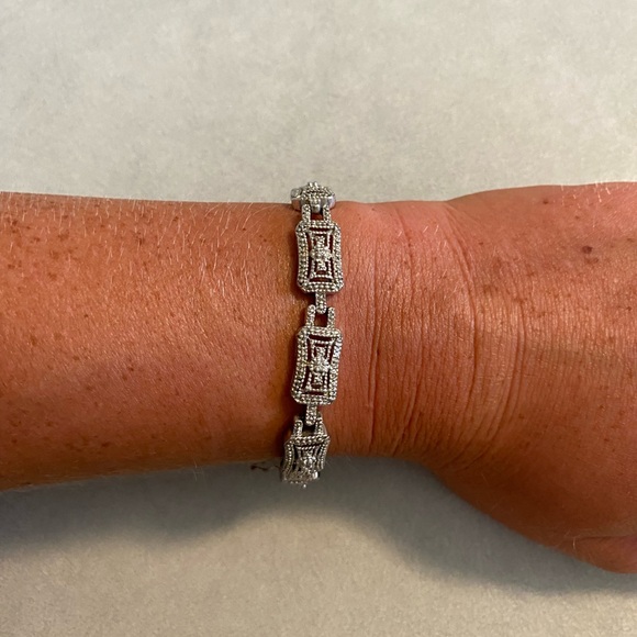 NEW!!! Sterling Silver Diamond Bracelet - Picture 2 of 7